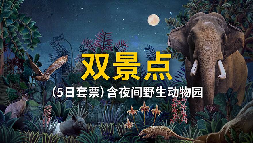 双景点（5日套票) - 含夜间野生动物园 ​