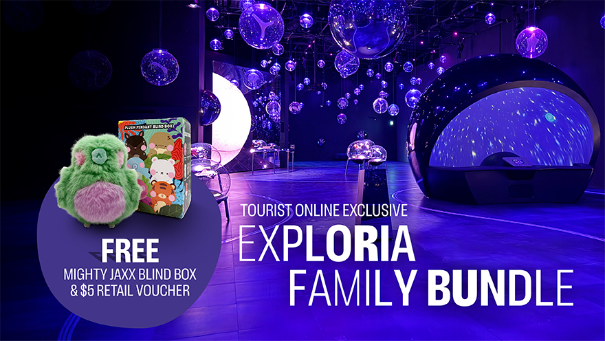 Exploria Family Bundle (2 Adults + 1 Child) + Mighty Jaxx Blind Box + $5 Retail Voucher​